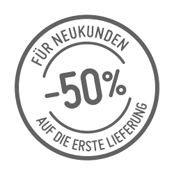 50% Rabatt für Neukunden auf die erste Lieferung